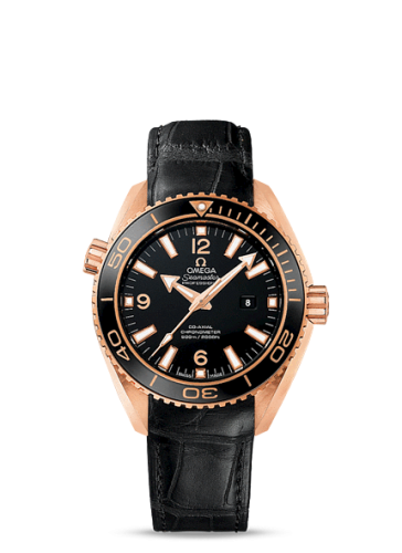 Omega Seamaster Planet Ocean 600M Co-Axial 37.5 Red Gold / Black / Alligator